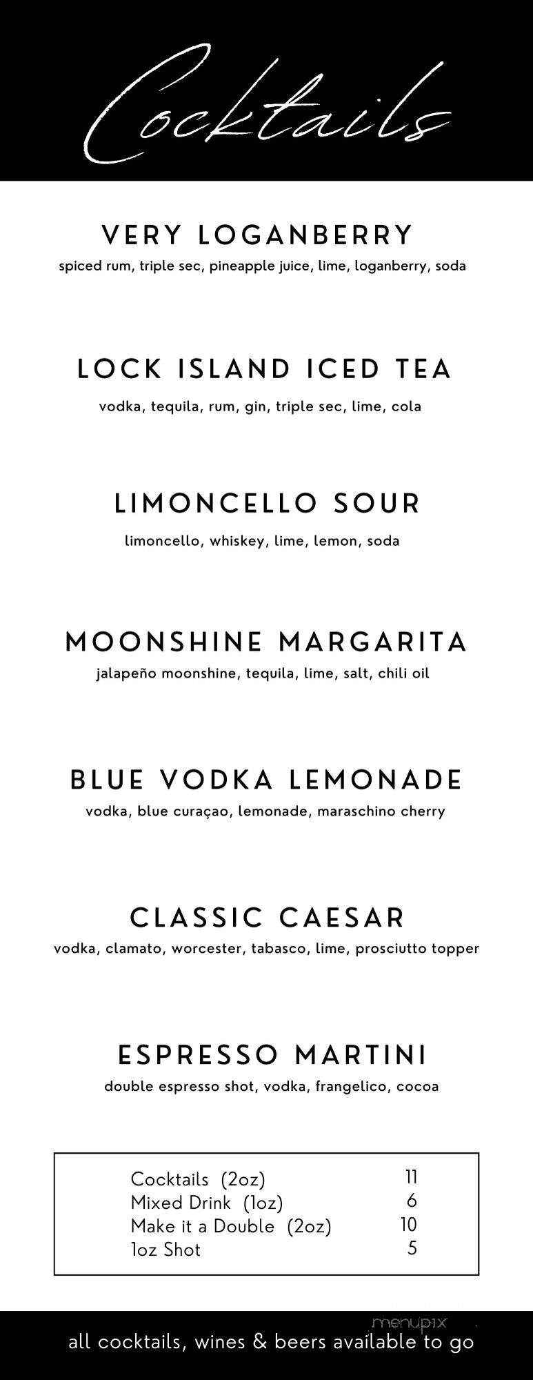 The Lock Wood Fired Pizza - Port Colborne, ON menu_pic