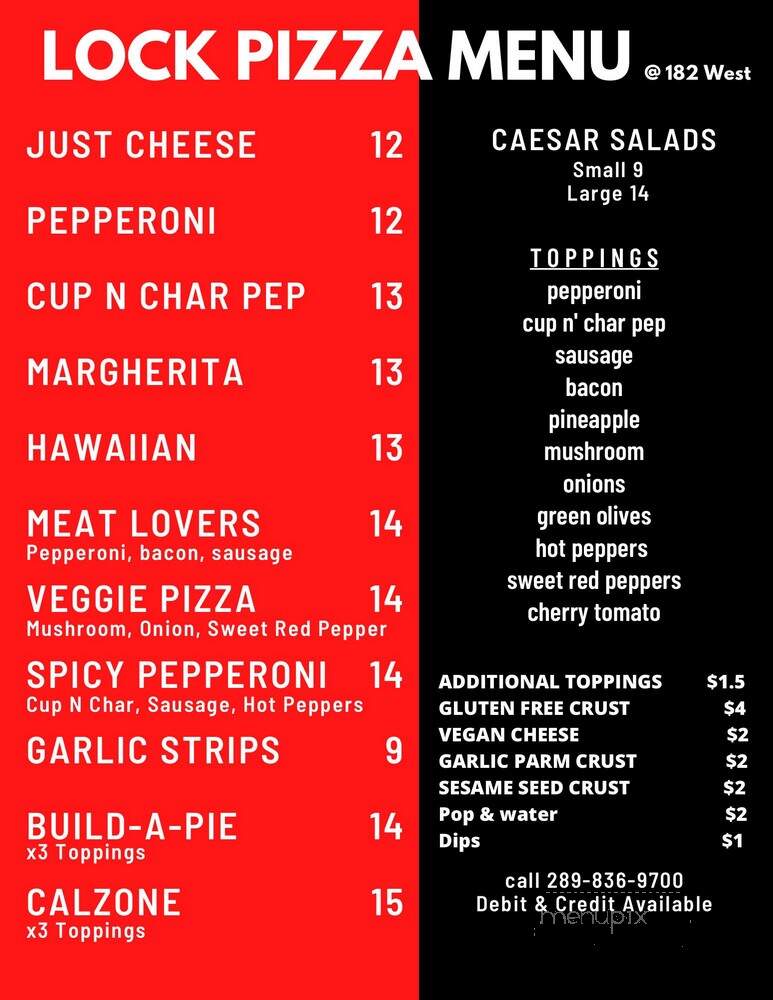 The Lock Wood Fired Pizza - Port Colborne, ON menu_pic