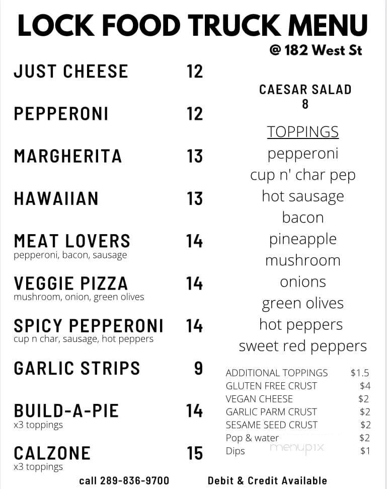The Lock Wood Fired Pizza - Port Colborne, ON menu_pic