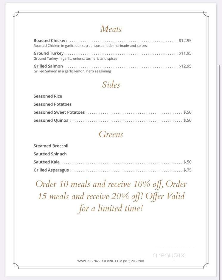 Regina's Catering - Sacramento, CA menu_pic