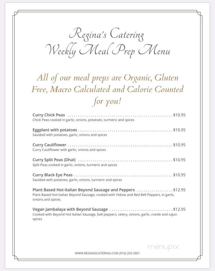 Regina's Catering - Sacramento, CA menu_pic