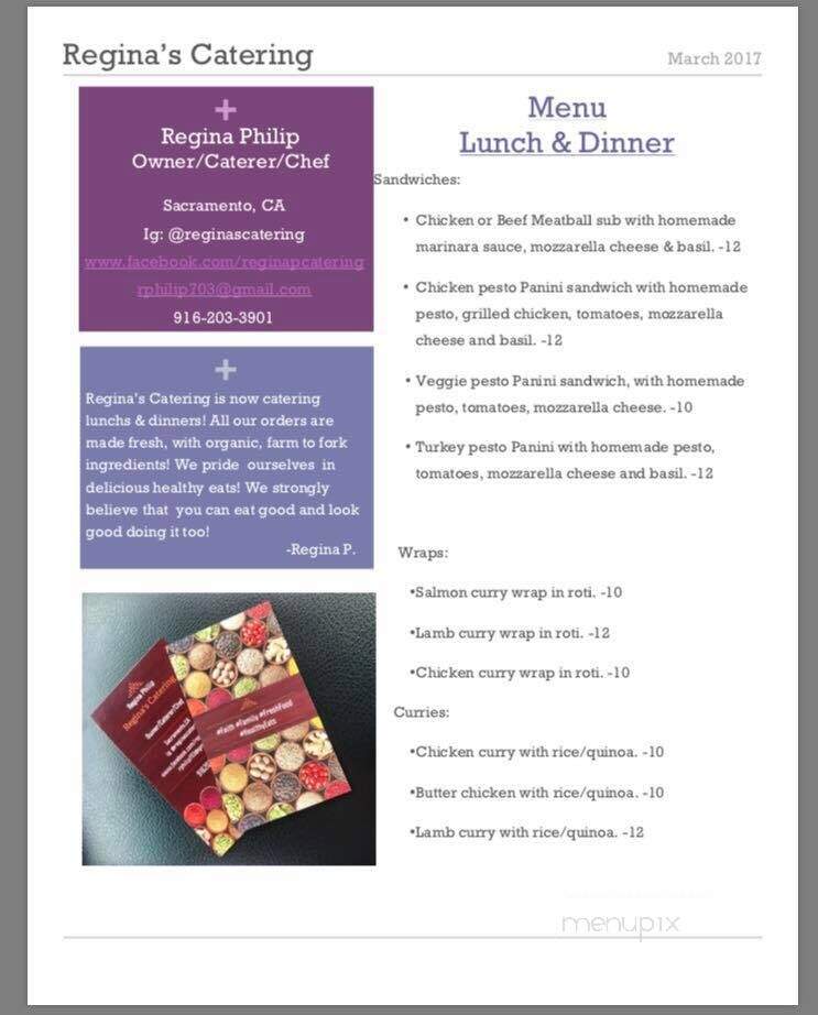Regina's Catering - Sacramento, CA menu_pic