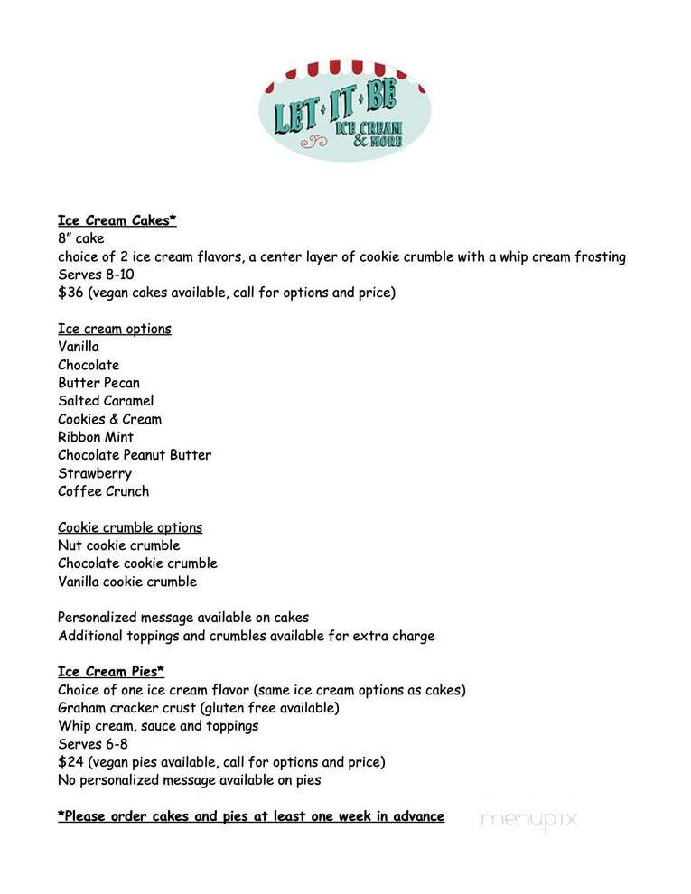 Let It Be Ice Cream - Gulfport, FL menu_pic