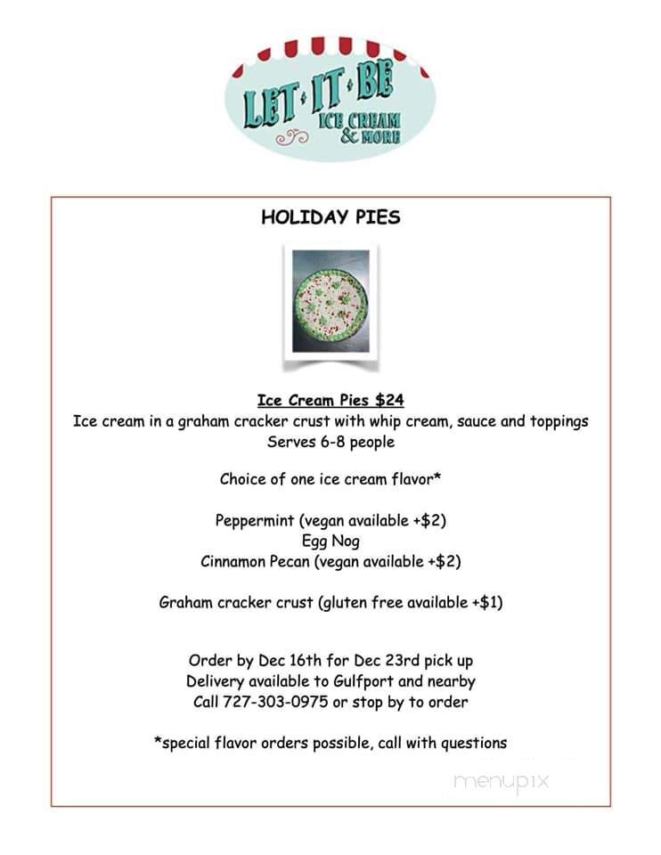 Let It Be Ice Cream - Gulfport, FL menu_pic