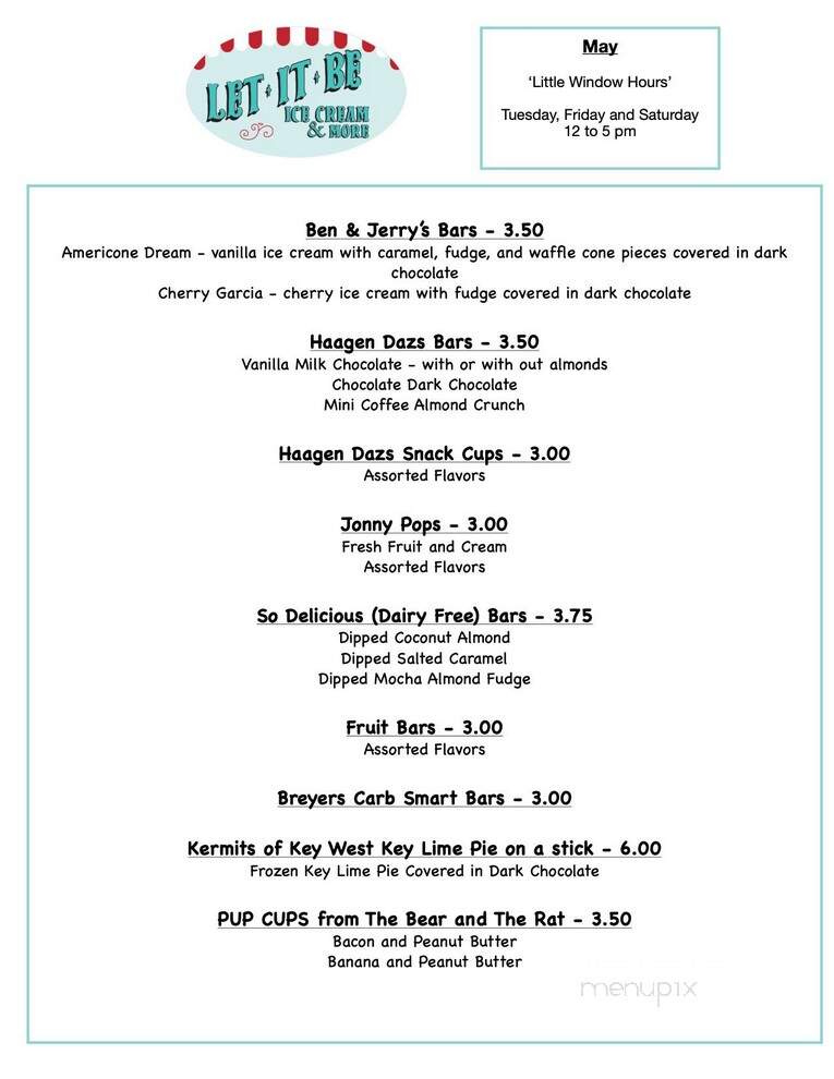 Let It Be Ice Cream - Gulfport, FL menu_pic