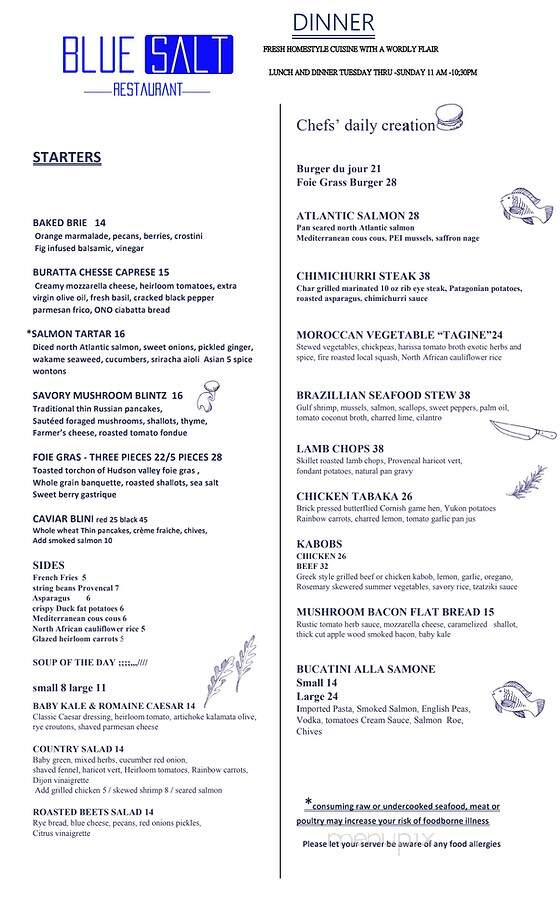 Blue Salt - Newton, MA menu_pic