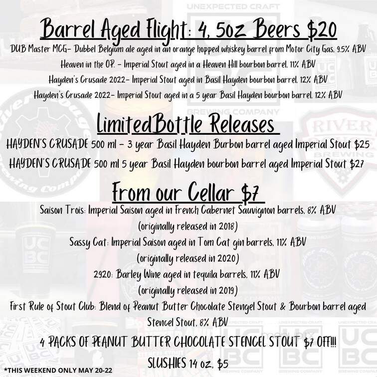 Unexpected Craft Brewing Company - Oak Park, MI menu_pic