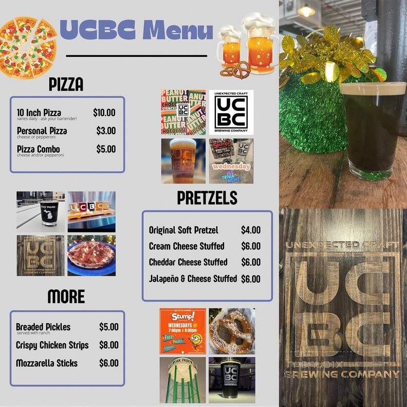 Unexpected Craft Brewing Company - Oak Park, MI menu_pic