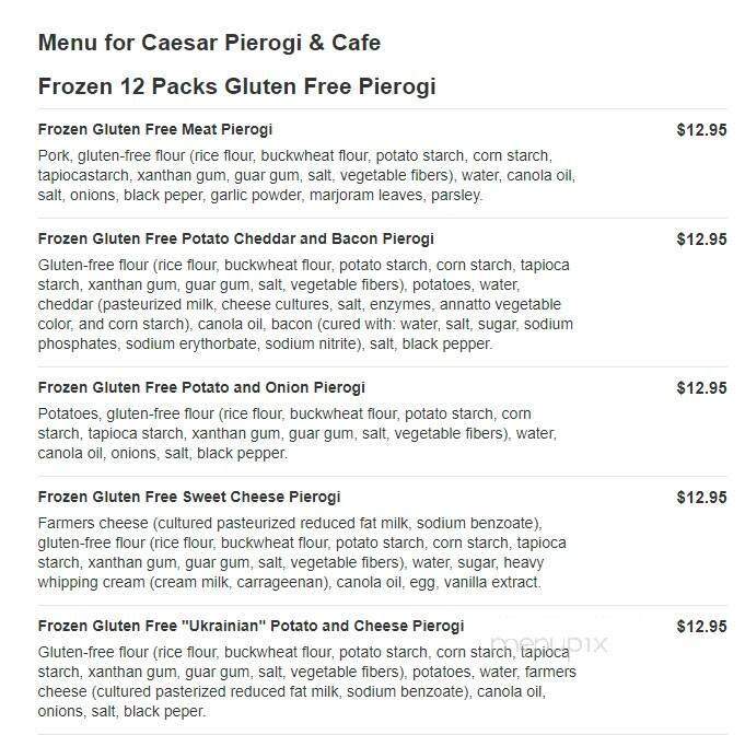 Caesar Pierogi & Pizza Pot Pie - Chicago, IL menu_pic