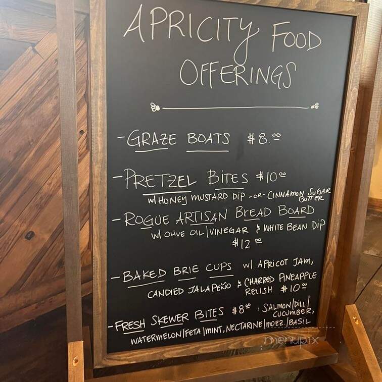 Apricity Vineyard - Grants Pass, OR menu_pic