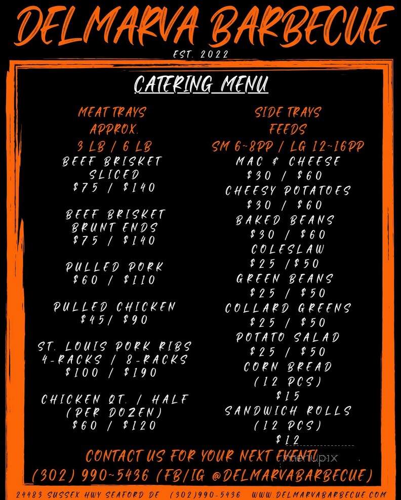 Delmarva Barbeque - Seaford, DE menu_pic