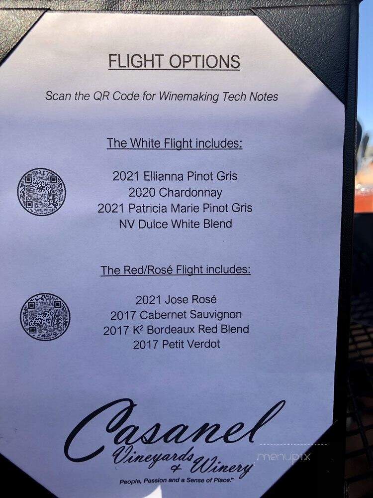 Casanel Vineyards - Leesburg, VA menu_pic