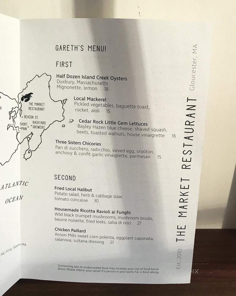 The Market Restaurant on Lobster Cove - Gloucester, MA menu_pic