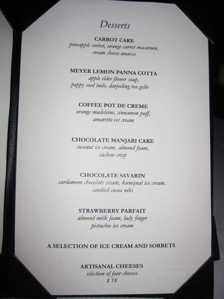 Ritz-Carlton Dining Room - San Francisco, CA menu_pic