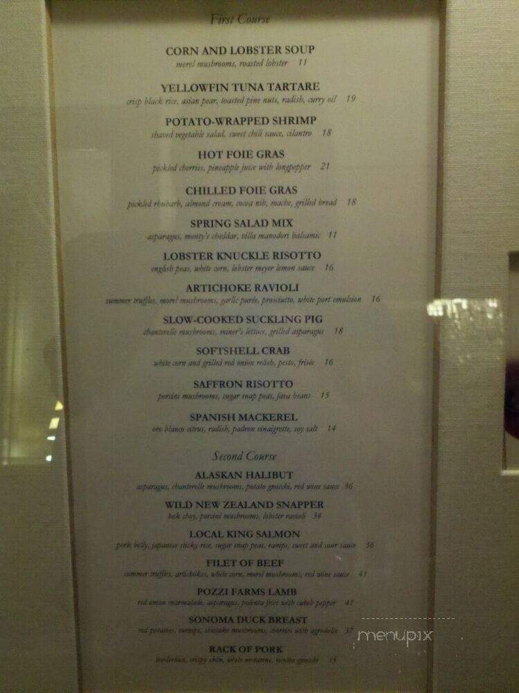 Ritz-Carlton Dining Room - San Francisco, CA menu_pic