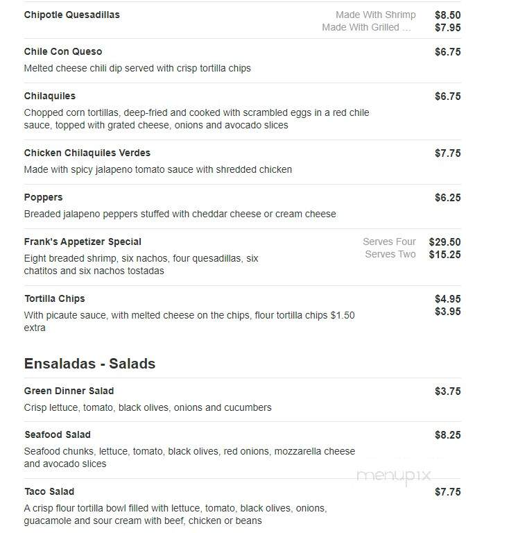 El Matador West - Milwaukee, WI menu_pic