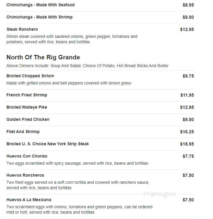 El Matador West - Milwaukee, WI menu_pic