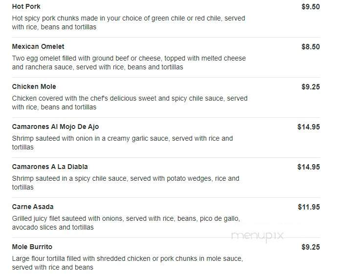 El Matador West - Milwaukee, WI menu_pic