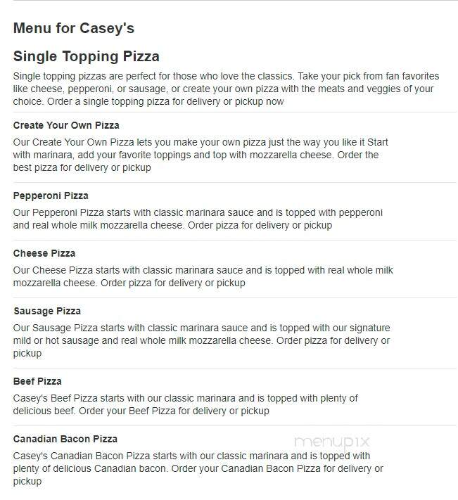 Caseys Carry Out Pizza - Abingdon, IL menu_pic
