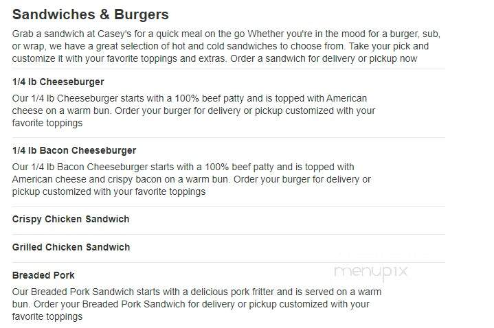 Caseys Carry Out Pizza - Abingdon, IL menu_pic