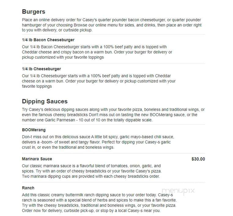 Caseys Carry Out Pizza - Abingdon, IL menu_pic
