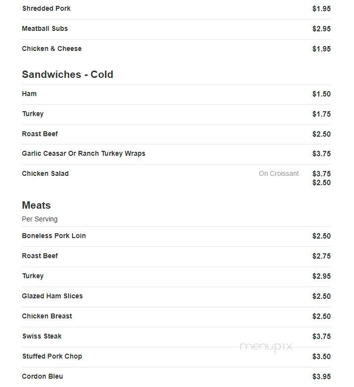 Vickie's Country Catering - Fenton, IA menu_pic