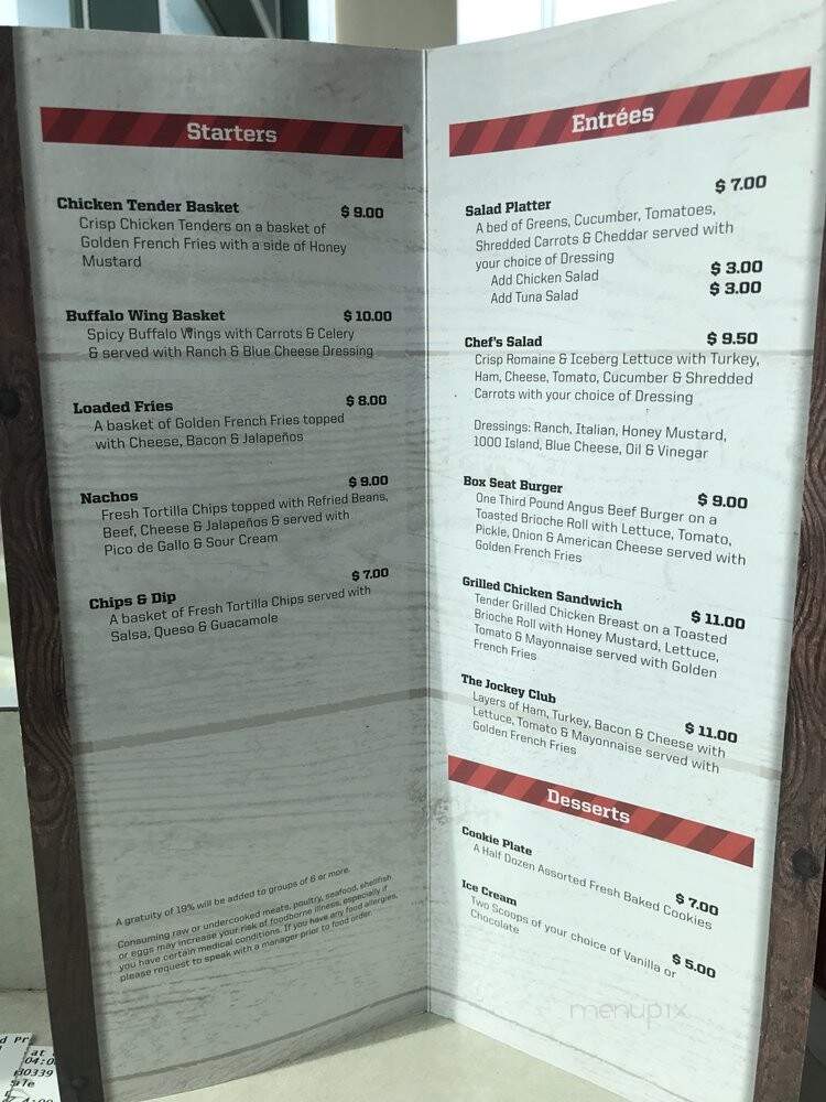 Lone Star Park - Grand Prairie, TX menu_pic