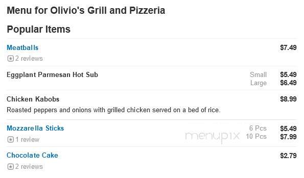 Olivio's Grill & Pizzeria - Stoughton, MA menu_pic