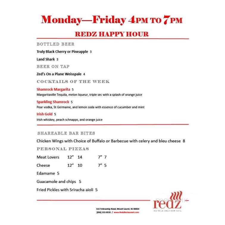 Redz - Mount Laurel, NJ menu_pic