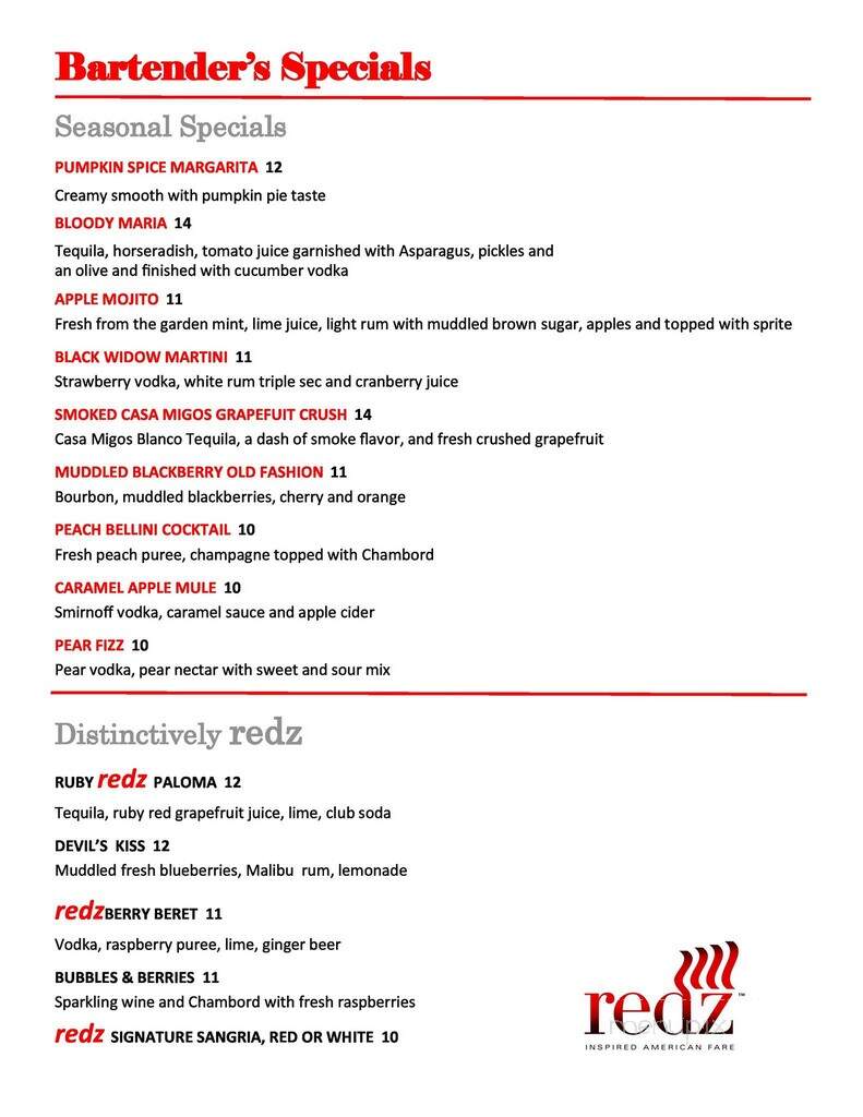 Redz - Mount Laurel, NJ menu_pic