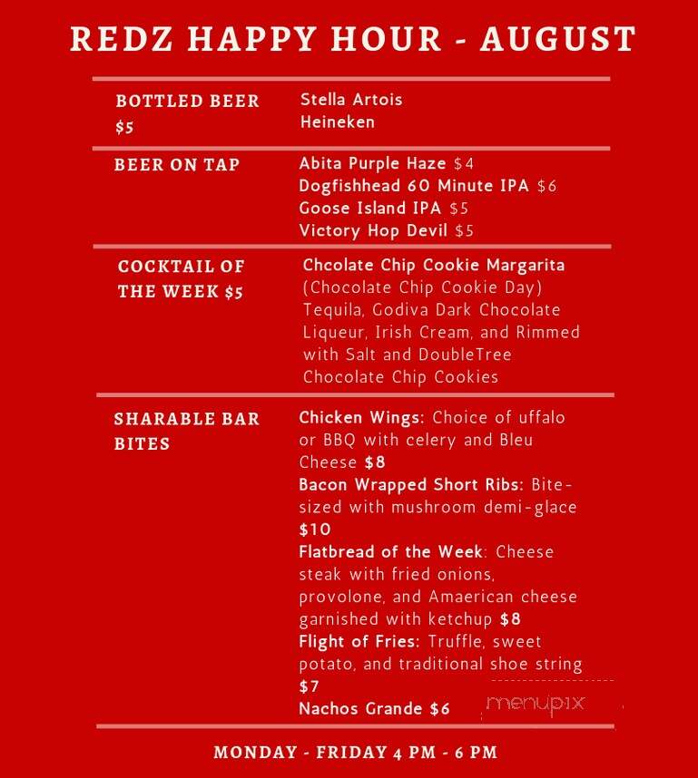 Redz - Mount Laurel, NJ menu_pic