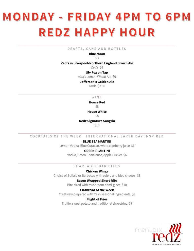 Redz - Mount Laurel, NJ menu_pic