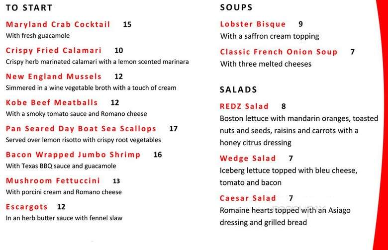 Redz - Mount Laurel, NJ menu_pic