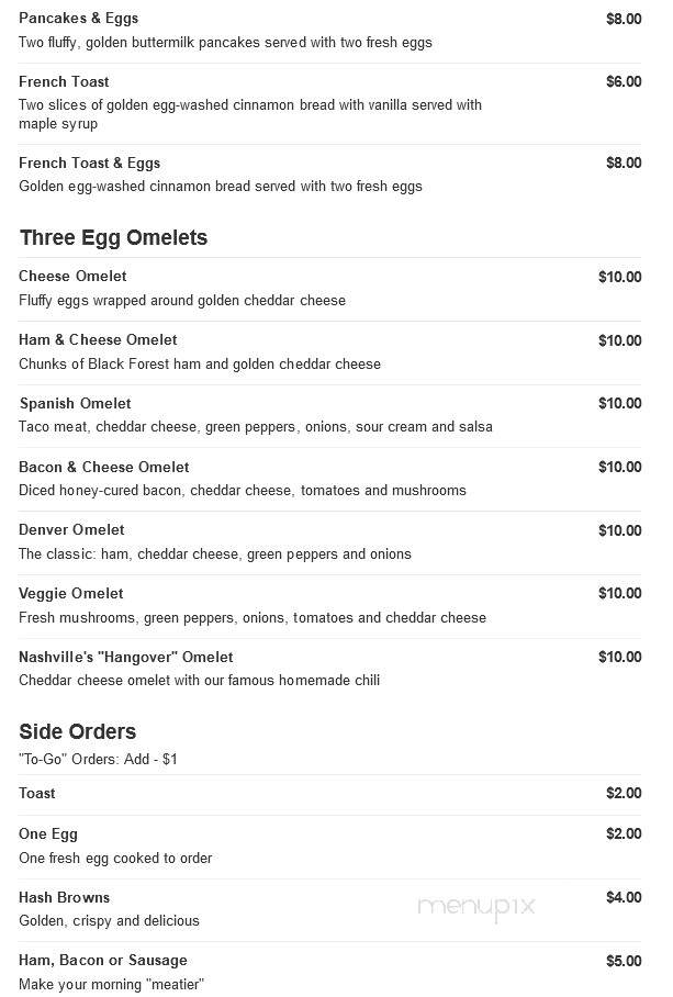 Nashville's Sports Bar & Grill - Kent, WA menu_pic