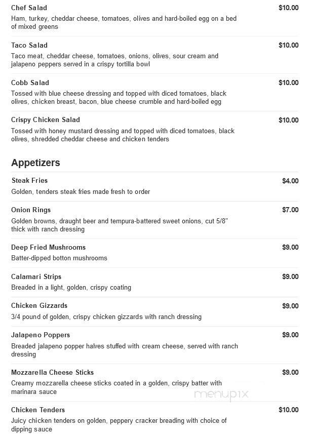 Nashville's Sports Bar & Grill - Kent, WA menu_pic