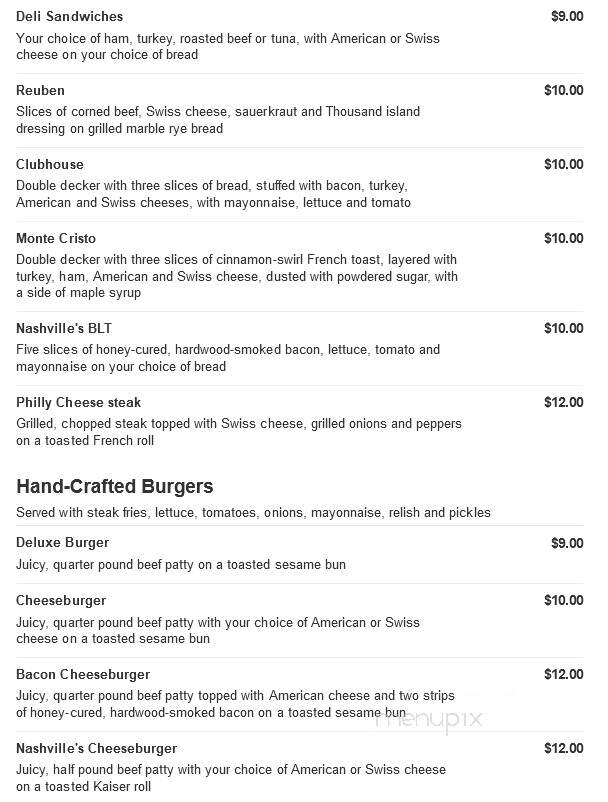 Nashville's Sports Bar & Grill - Kent, WA menu_pic
