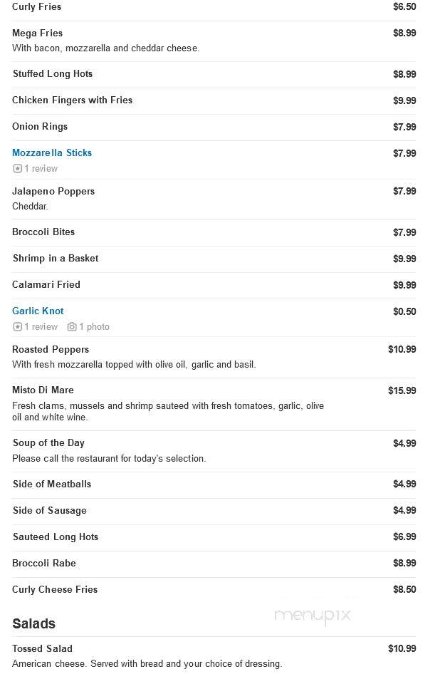 Villa Russo Pizzeria - Clementon, NJ menu_pic