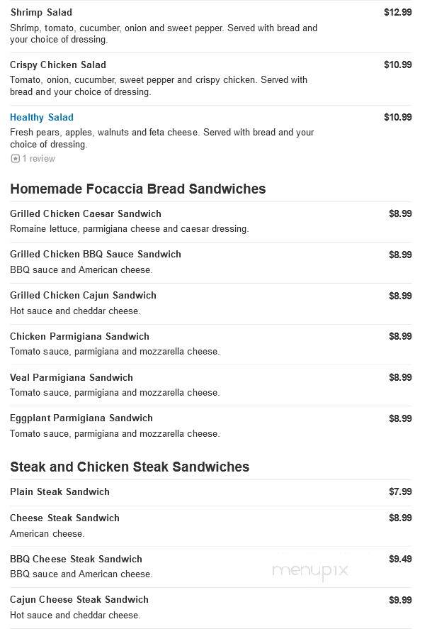 Villa Russo Pizzeria - Clementon, NJ menu_pic