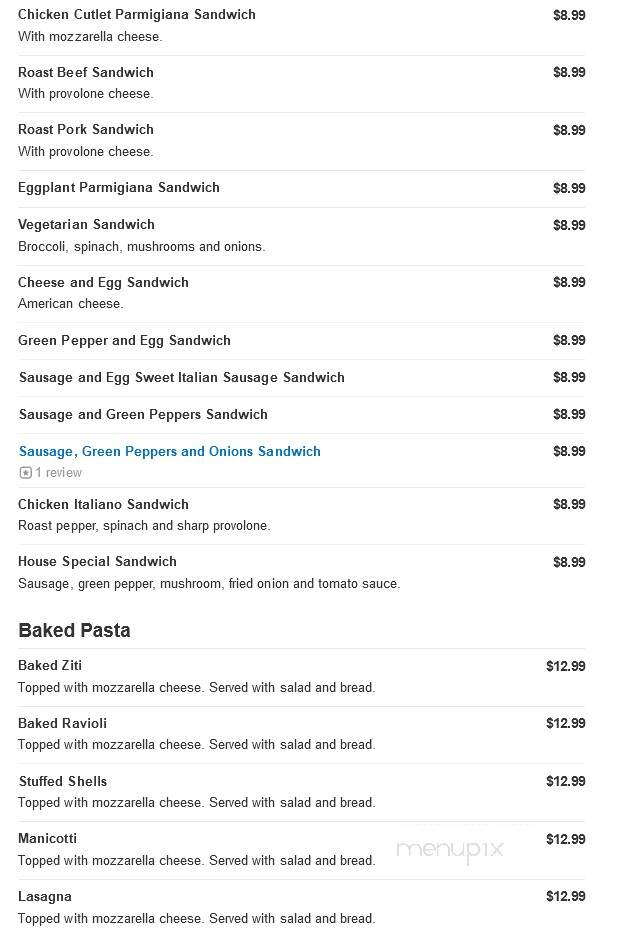 Villa Russo Pizzeria - Clementon, NJ menu_pic