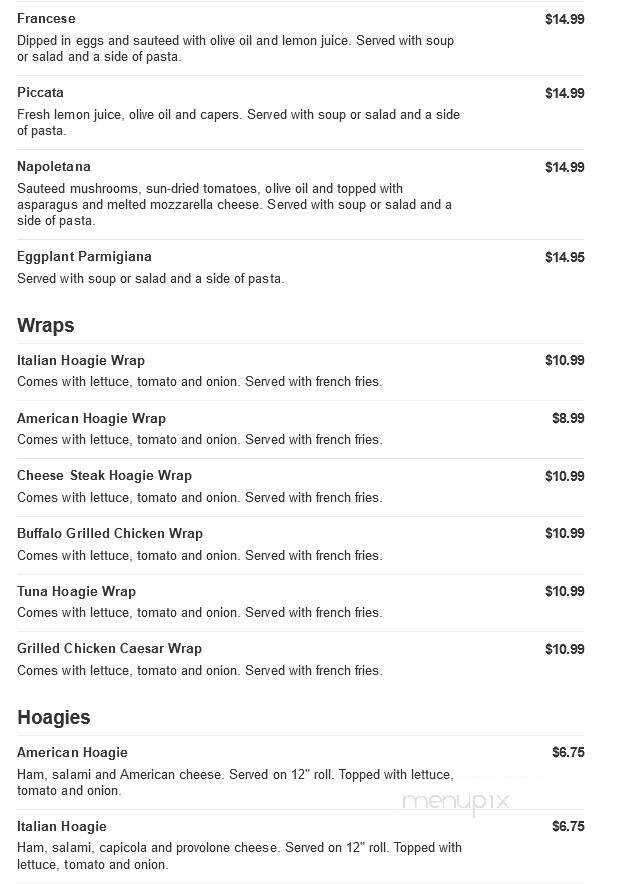 Villa Russo Pizzeria - Clementon, NJ menu_pic