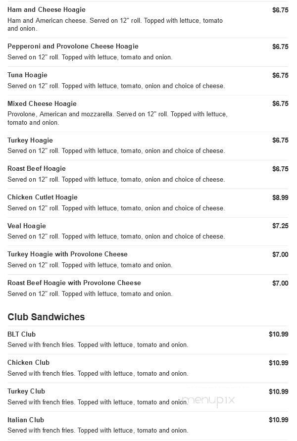 Villa Russo Pizzeria - Clementon, NJ menu_pic