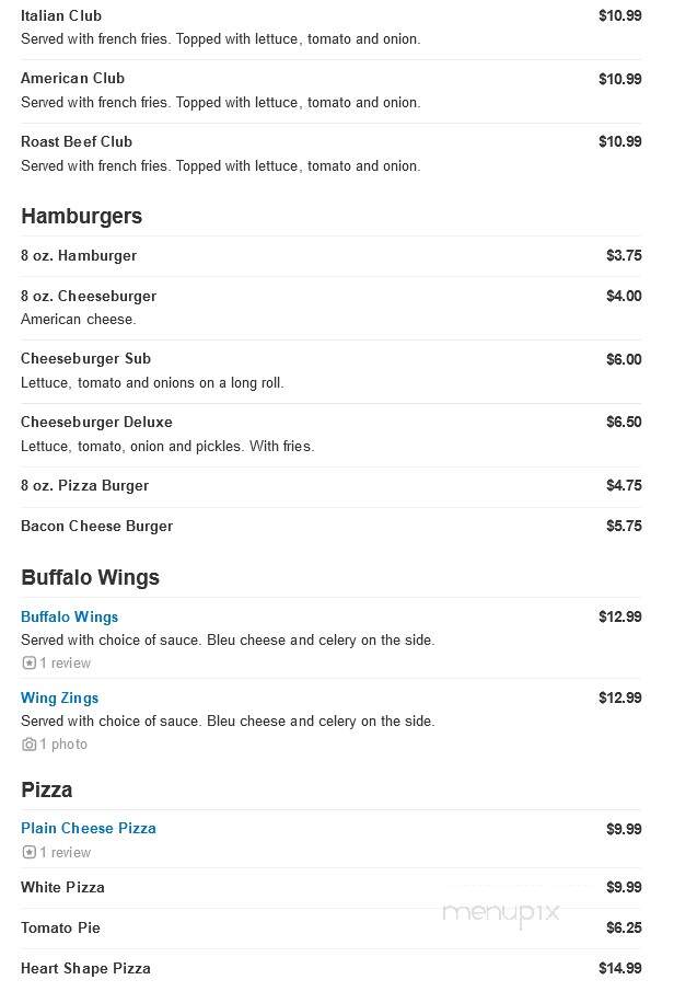 Villa Russo Pizzeria - Clementon, NJ menu_pic