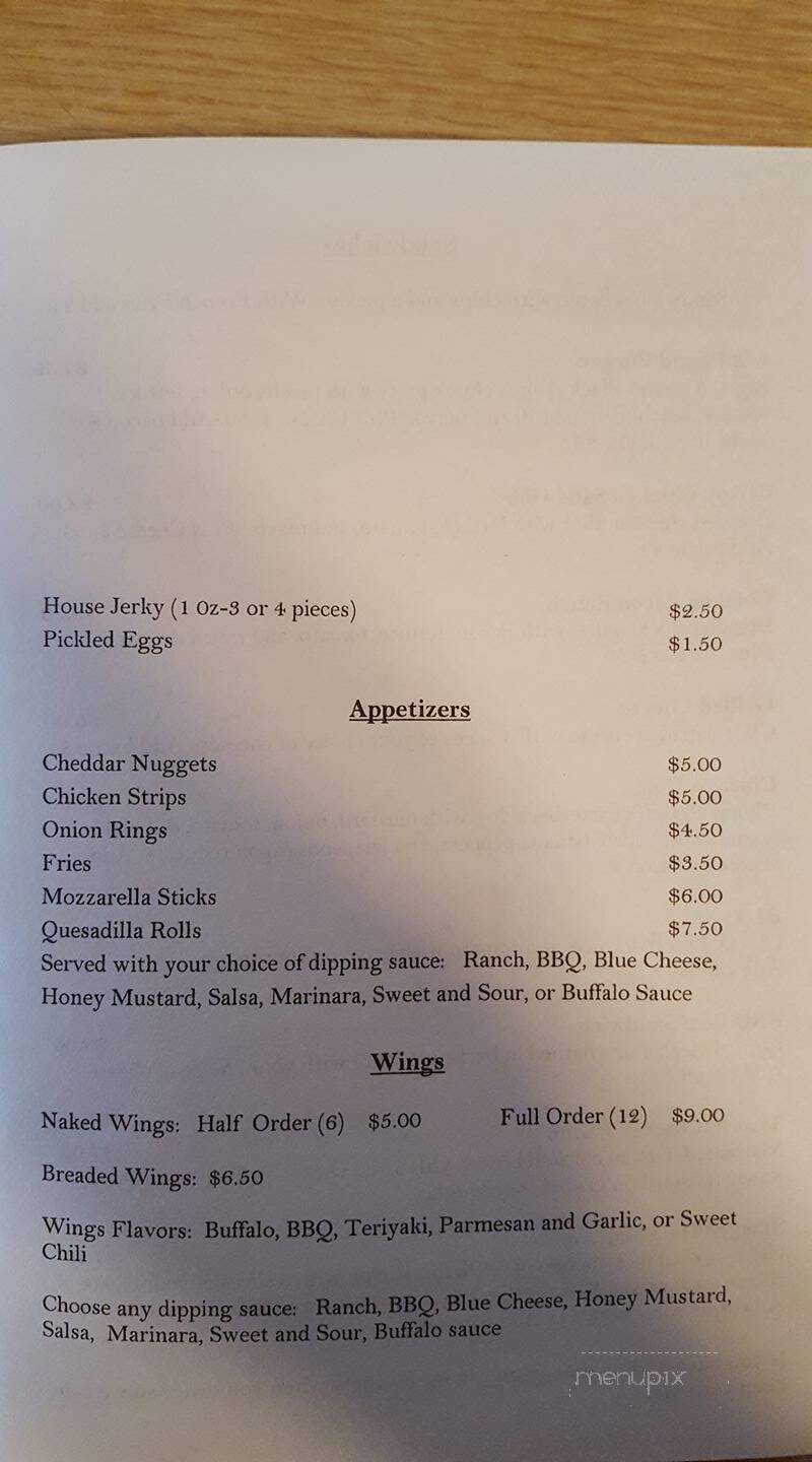 Bleachers Sports Bar - Hancock, MI menu_pic