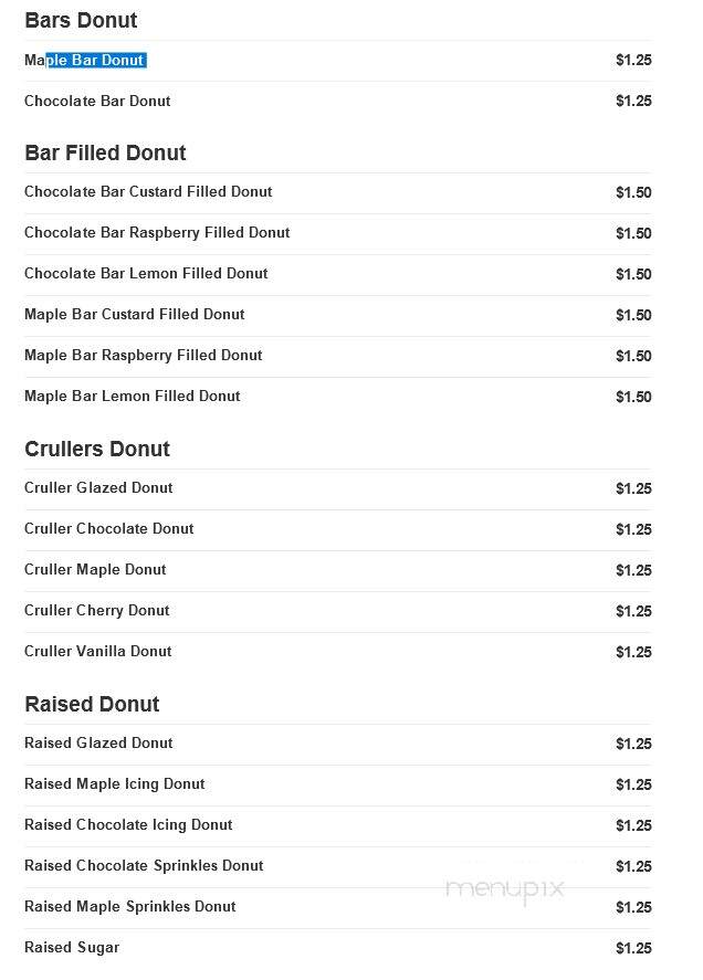 Richard's Donuts & Pastries - Medford, OR menu_pic