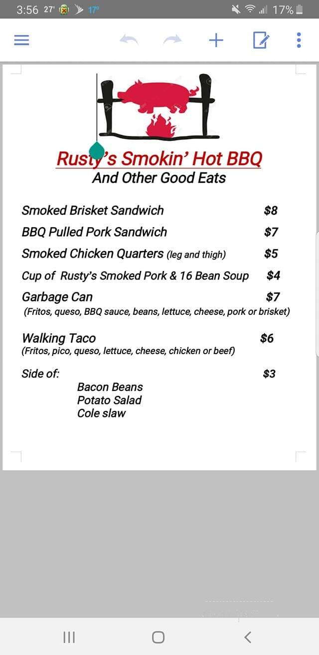 Rusty's Restaurant - Green Bay, WI menu_pic