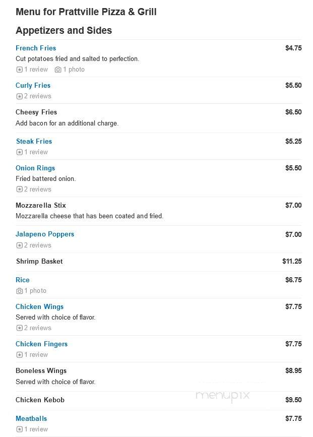 Prattville Pizza & Restaurant - Chelsea, MA
