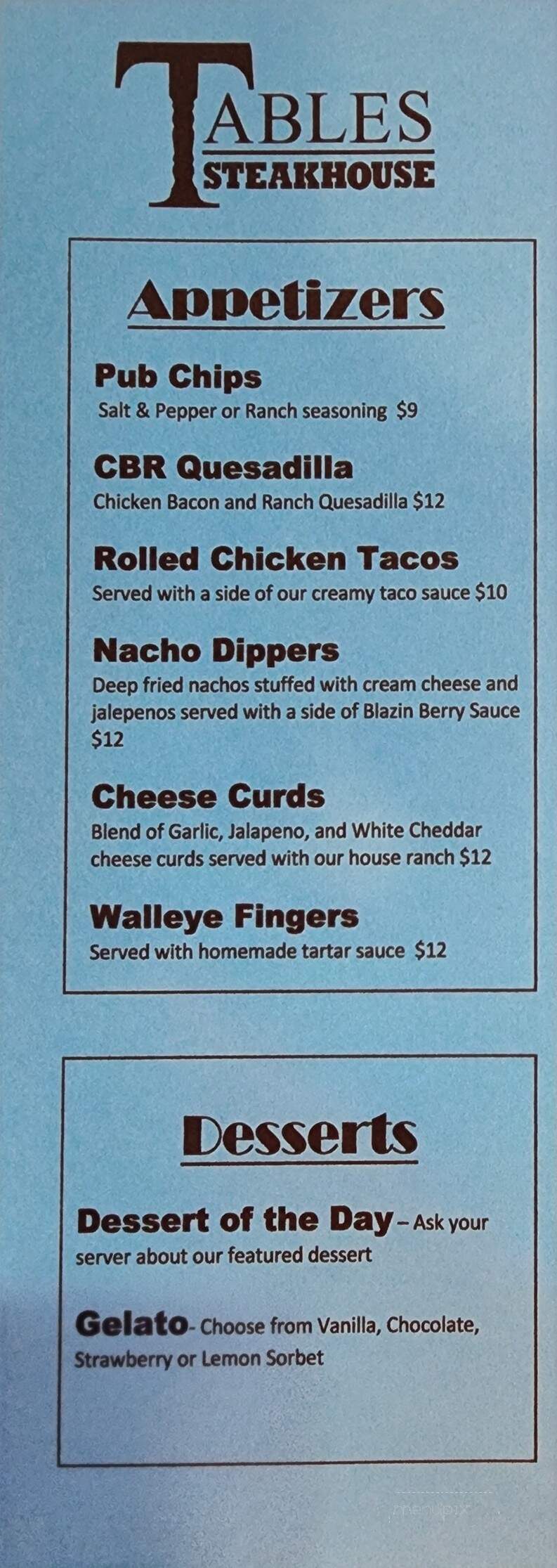 Castlewood Steak House - Castlewood, SD menu_pic