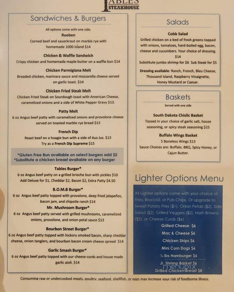 Castlewood Steak House - Castlewood, SD menu_pic