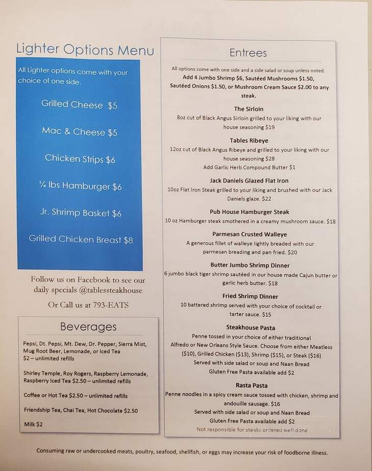 Castlewood Steak House - Castlewood, SD menu_pic