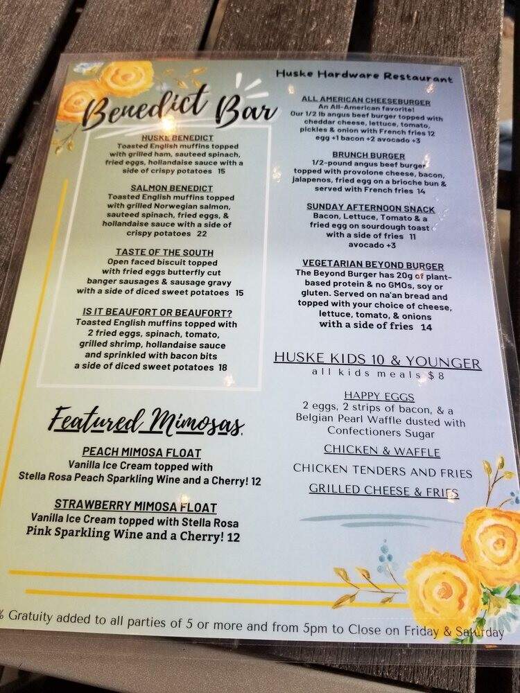 Huske Hardware House Restaurant and Brewery - Fayetteville, NC menu_pic